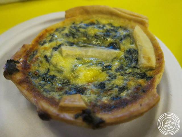 image of spinach quiche at Pie Face Union Square, NYC, New York
