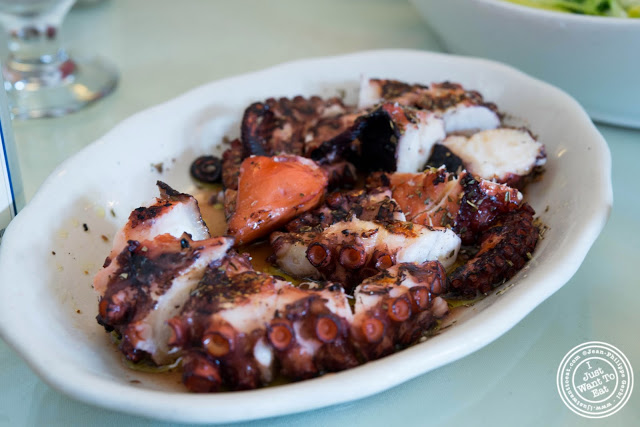 image of grilled octopus at Telly's Taverna in Astoria, New York