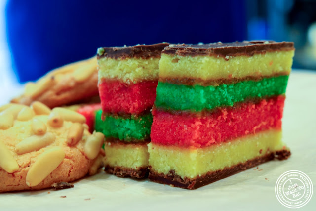 image of pignoli and rainbow cookies at Villabate-Alba in Bensonhurst, Brooklyn, New York