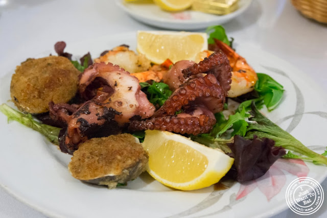 image of misto mare octopus, shrimp and baked clams at Il Colosseo in Bensonhurst, Brooklyn, New York