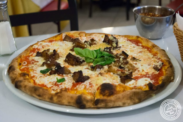 image of eggplant pizza at Il Colosseo in Bensonhurst, Brooklyn, New York
