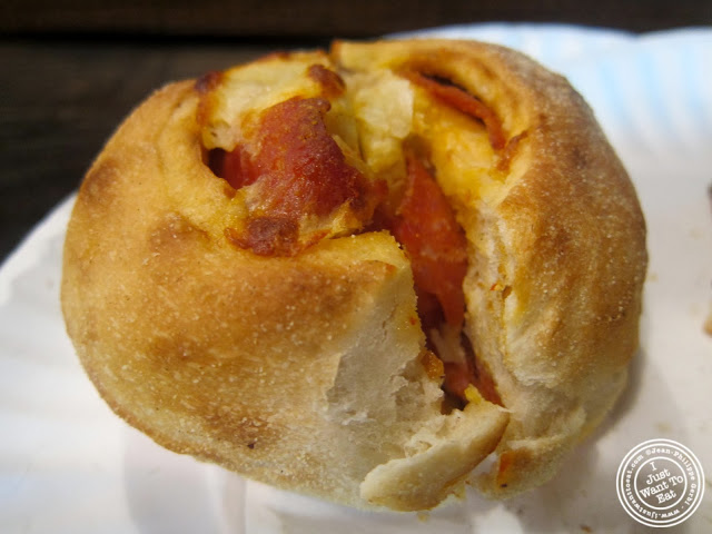 image of pepperoni roll at Stromboli Pizza in NYC, New York
