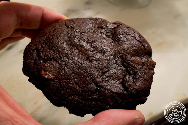 image of double chocolate chip cookie at Milk and Cookies bakery in NYC, New York 