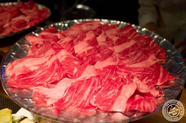image of Wagyu beef for shabu shabu at Jukai, Japanese restaurant Midtown East, NYC, New York