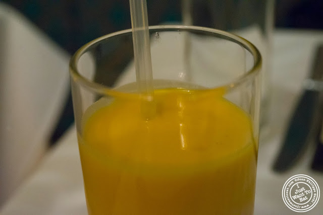 image of mango lassi at Tulsi, Indian restaurant in Midtown East, NYC, New York