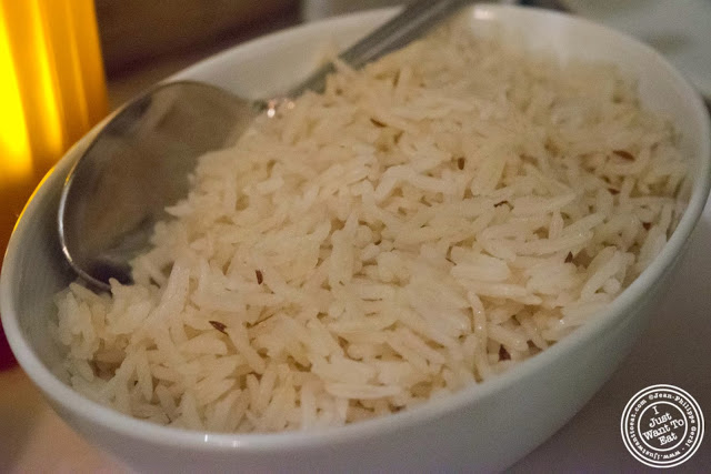image of plain basmati rice at Tulsi, Indian restaurant in Midtown East, NYC, New York