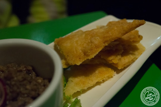 image of pate sablee and truffled mushroom duxelle at Table Verte, French vegetarian restaurant in NYC, New York
