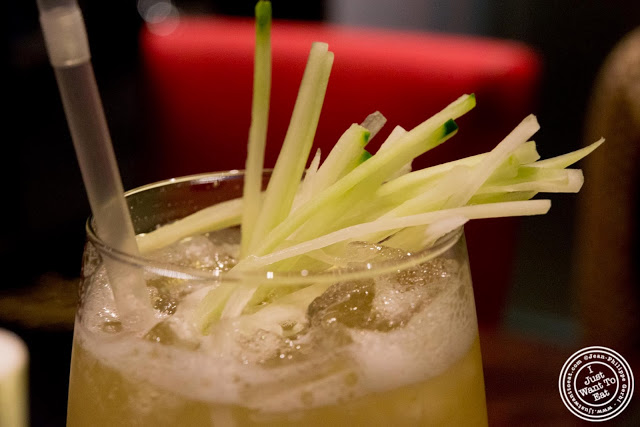 image of cucumber cooler cocktail at Aji 53, Japanese restaurant in Brooklyn, New York
