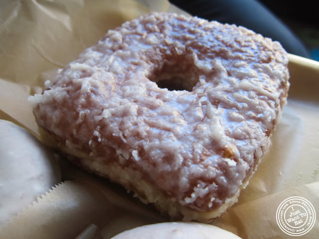 image of coconut cream donut at Doughnut Plant in NYC, New York