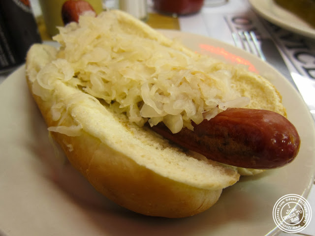 image of hot dog at Katz's Deli in NYC, New York