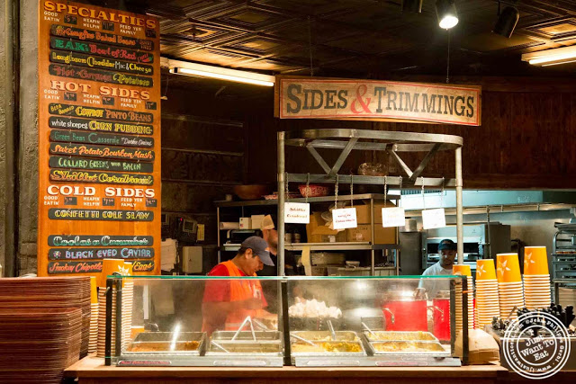 image of sides and trimming station at Hill Country in NYC, New York
