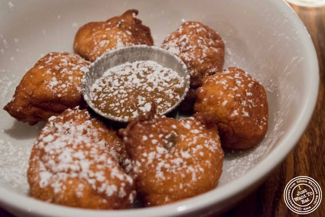 image of ricotta fritters with dulce de leche at Hunter's in Brooklyn, New York