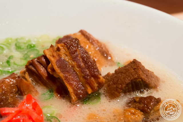 image of braised pork belly in Shiromaru Hakata Classic at Ippudo West Side in NYC, New York