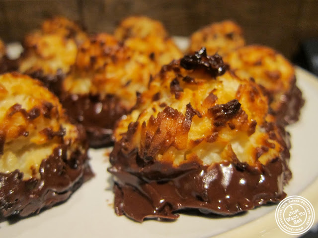 image of coconut macaroons dipped in chocolate at Pie Face in Chelsea, New York