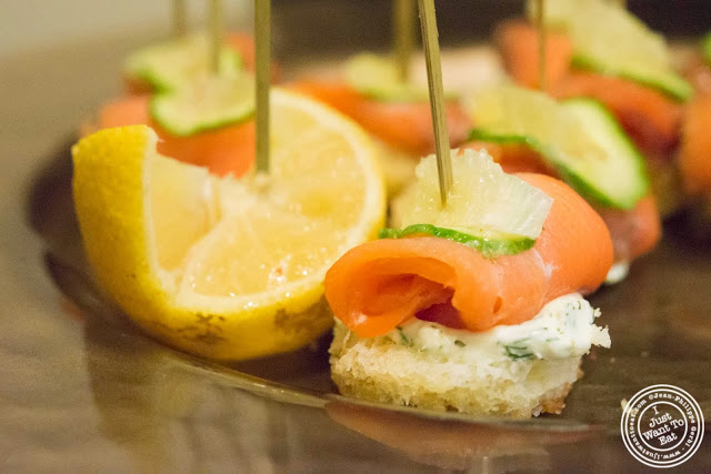 image of smoked salmon canape at Osteria Del Circo in NYC, New York