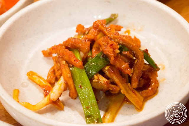 image of squid at Kunjip Korean restaurant  in NYC, New York