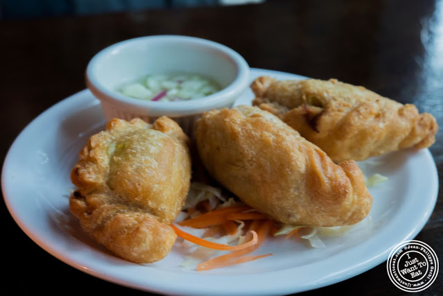 image of Curry puffs at Glow Thai restaurant and lounge in Bay Ridge Brooklyn, New York