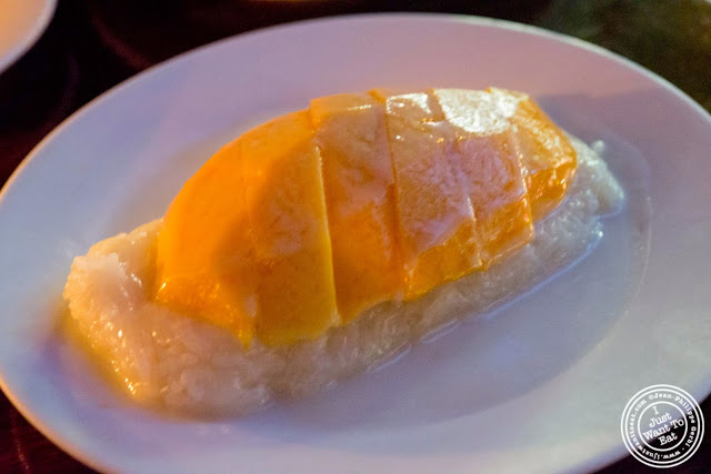 image of mango with sticky rice at Glow Thai restaurant and lounge in Bay Ridge Brooklyn, New York