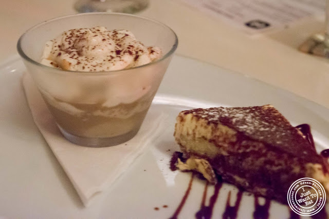image of cappuccino and tiramisu desserts at Giano Italian restaurant in the East Village - NYC, New York