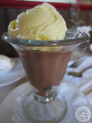 image of Madagascar vanilla bean and Belgian chocolate ice cream at The Chocolate Room in Brooklyn, New York
