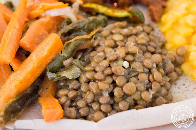 image of brown whole lentils at Awash Ethiopian restaurant in Brooklyn, New York