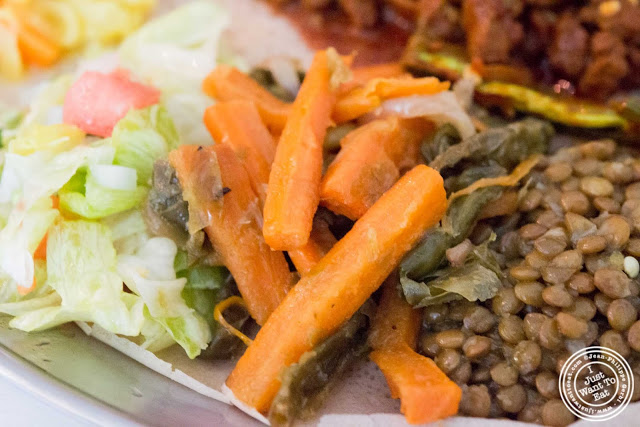 image of string beans and carrots at Awash Ethiopian restaurant in Brooklyn, New York