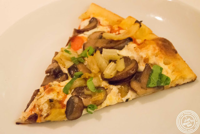 image of mushrooms and fennel pizza at Incognito Bistro in NYC, New York