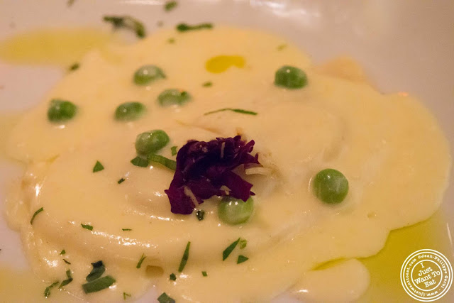 image of butternut squash ravioli with mascarpone cream at Incognito Bistro in NYC, New York