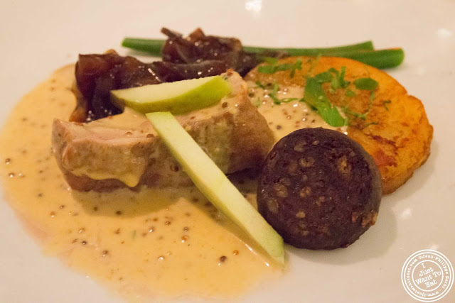 image of Ayrshire pork and Stornoway black pudding at Incognito Bistro in NYC, New York