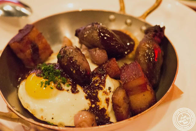 image of duck hearts and dumplings at Tom Colicchio Craftbar in NYC, New York