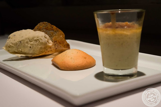 image of pistachio three ways dessert at Aroma Kitchen and Wine Bar