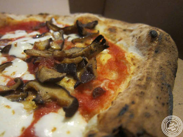 image of mushroom and truffle pizza at pizza vita food truck at Pier 13 in Hoboken, NJ