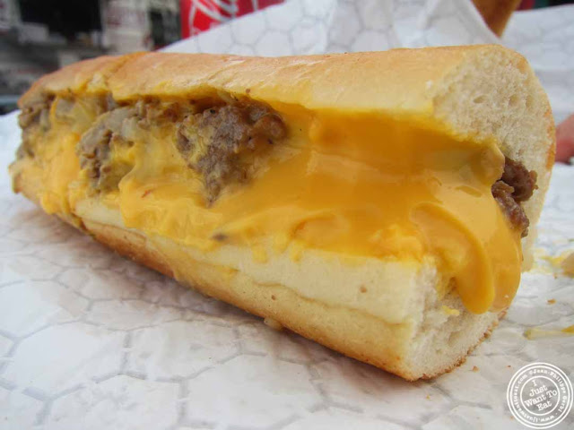image of Cheesesteak at Shorty's food truck at Pier 13 in Hoboken, NJ