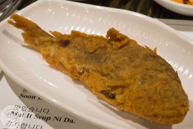 image of fried fish at BCD Tofu House in Korea Town NYC, New York