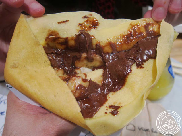 Image of Banana and nutella crepe at Vive La Crepe in Greenwich Village, NYC, New York