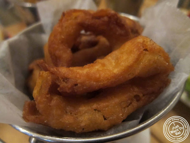 Image of onion rings at Island Burgers and Shakes in Hell's Kitchen, NYC, New York
