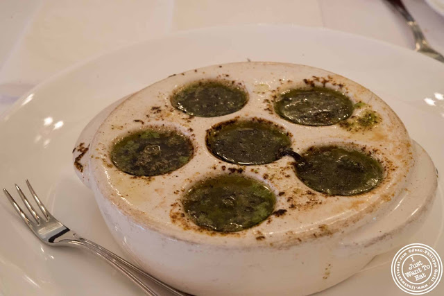 image of snails or escargots de Bourgogne at Jacques Brasserie , NYC, New York