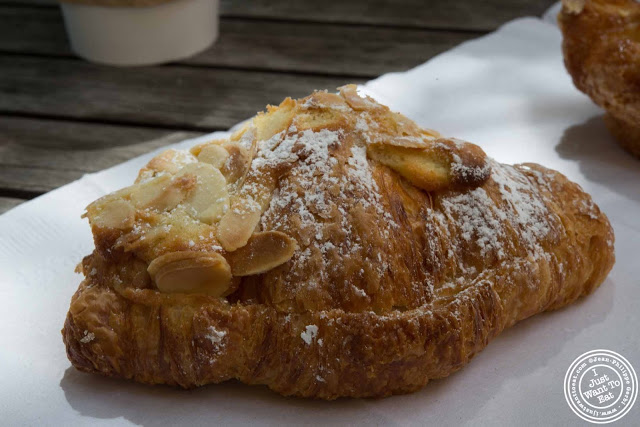 image of almond croissant at Dominique Ansel Bakery in NYC, New York