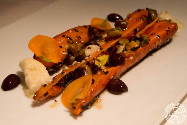 image of grilled carrots with honey and pistacchio at Gramercy Tavern in NYC, New York