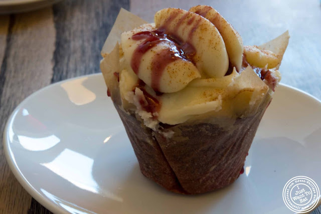 Image of Crimson and cream cupcake at Sweet Revenge in the West Village, NYC, New York