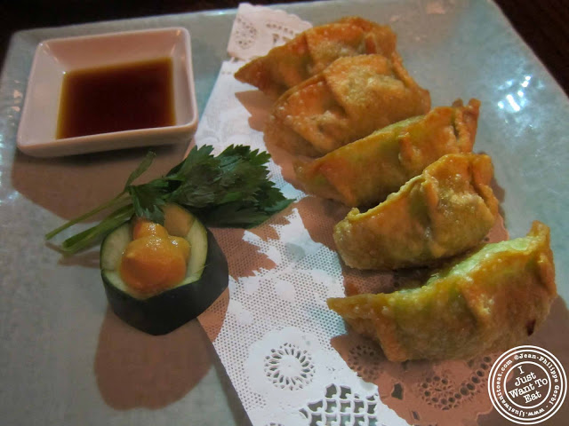 Image of vegetable gyoza at Japonica, Japanese restaurant in Greenwich Village, NYC, New York