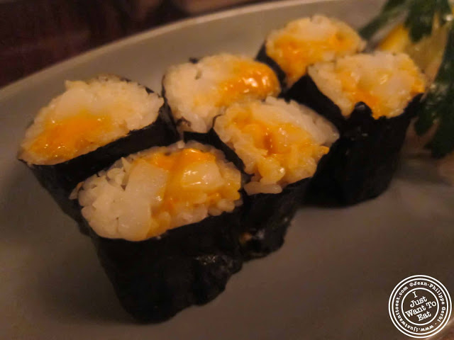 Image of Uni Ika sushi at Japonica, Japanese restaurant in Greenwich Village, NYC, New York