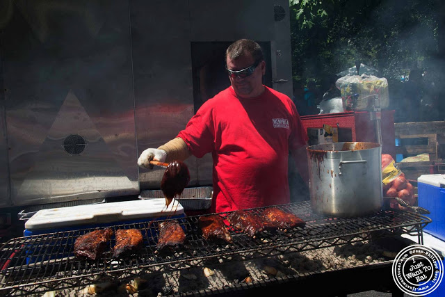 Image of BBQ pit and Baby Back Ribs at Memphis BBQ Company at 11th Annual Big Apple BBQ Block Party at Madison Square Park!