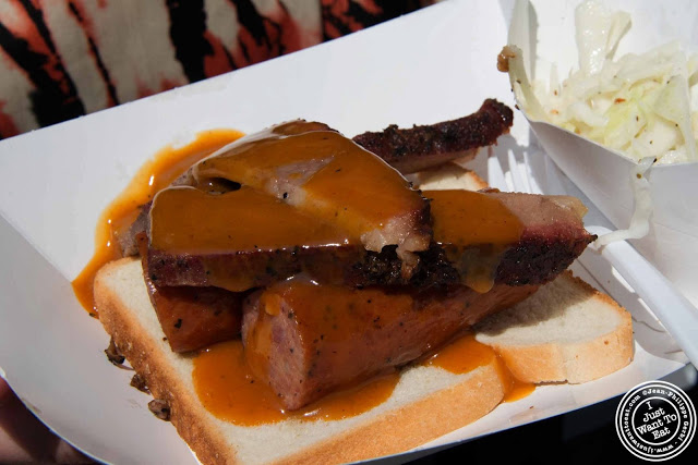 Image of Brisket and sausage from Salt Lick BBQ Texas at 11th Annual Big Apple BBQ Block Party at Madison Square Park!