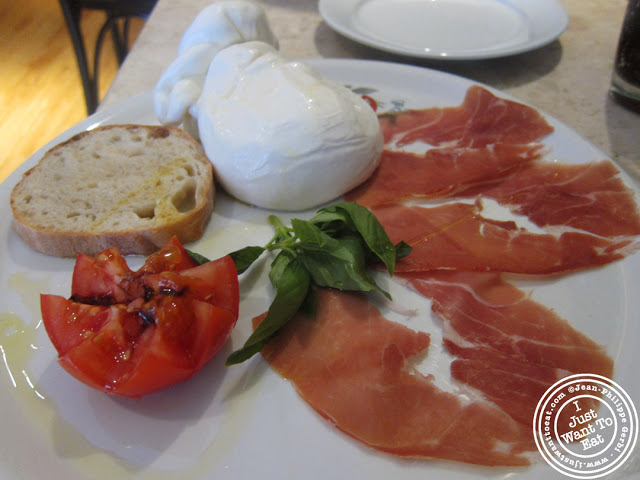 Image of the Homemade burrata and prosciutto at Keste Pizza and Vino in NYC, New York