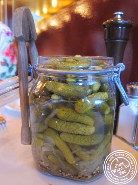 image of cornichons at Restaurant L'express in Montreal, Canada