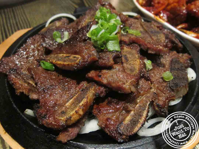 Image of LA Galbi or BBQ short ribs at BCD Tofu House in Korea Town NYC, New York