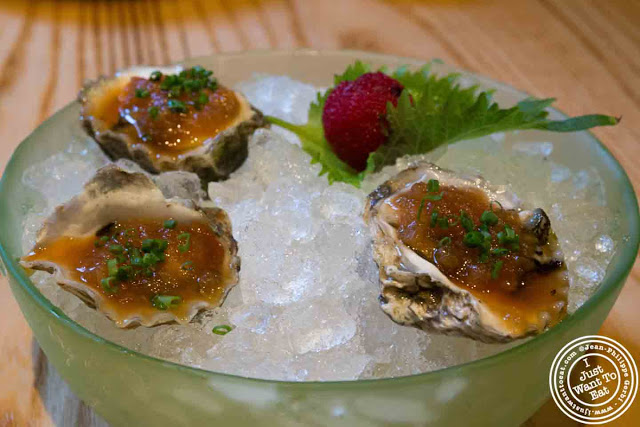 Image of Oysters with Maui Onion Salsa at Nobu in Tribeca NYC, New York