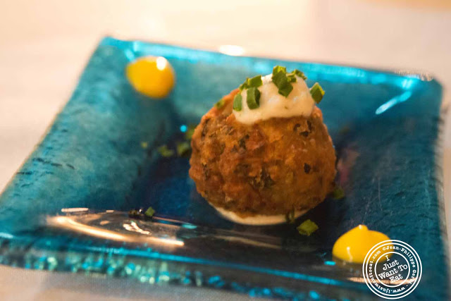 Image of Cod fritter at Thalassa Greek restaurant in Tribeca NYC, New York