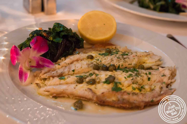 Image of branzino or loup de mer or lavlaki at Thalassa Greek restaurant in Tribeca NYC, New York